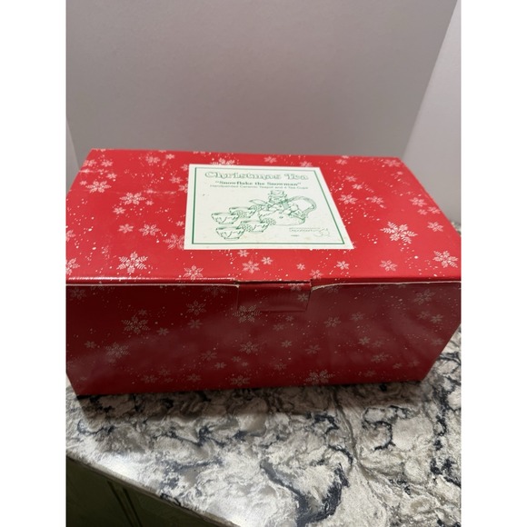 Dept 56 Christmas Tea "Snowflake the Snowman" Teapot Set, vintage, retired - Picture 6 of 10